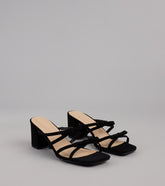 All Day Cute Bow Strap Block Heel Mules