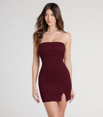 Disco Queen Strapless Glitter Mini Dress