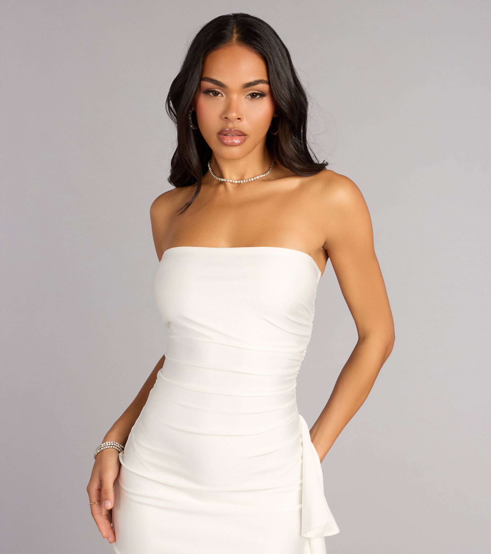 Ruffle Agenda Tube Bodycon Mini Dress