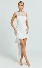 Gianna Mini Dress - High Neck Shift Dress in Ivory